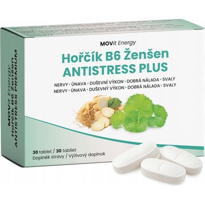 MOVit Hořčík Ženšen Anti-Stress Premium 30 tablet