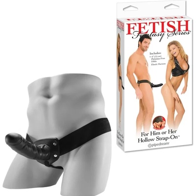 Унисекс пенис колан, реалистичен, 17, 8см. - Hollow Strap-on Black (PIPE336623)