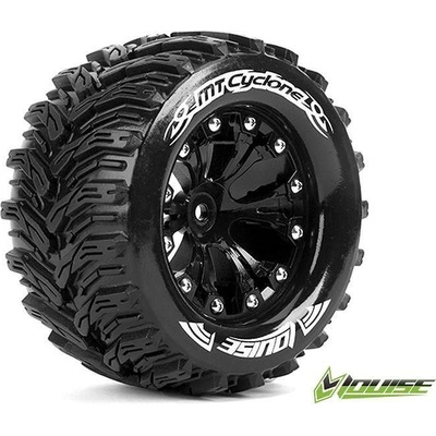 LOUISE RC Гуми с джанти Louise RC MT-CYCLONE 1-10 Monster Truck Tire Set Mounted Soft Black 2.8 Wheels 1/2-Offset Hex 12mm LOUT3226SBH (LOUT3226SBH)