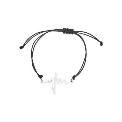 Šperky4U Černý textilní heartbeat ON004K