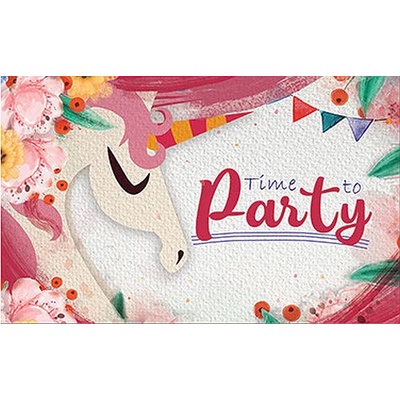 Simetro Комплект покани за рожден ден Simetro - Unicorns, 10 бр