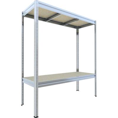 Biedrax Velký regál do sklepa 60 x 160 x 177 cm, pozink, 2 police OSB 10mm, nosnost 400 kg na polici
