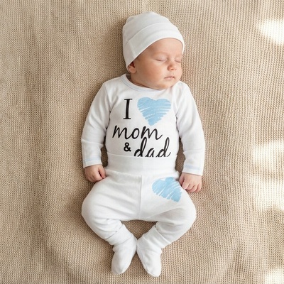 Baby Nellys Súpravička do pôrodnice I love mom & dad kluk