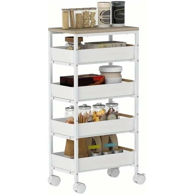 Servírovací stolek kolečka kov plast dřevo NoBi LORAN