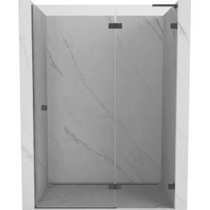 Mexen Lunar L врати за душ кабина, предно отваряне, дясна страна, 135 см, прозрачни, пистолетен метал - 834L-135-000-95-00-P (834L-135-000-95-00-P)