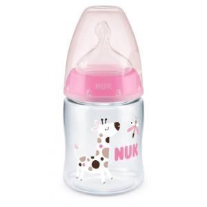 Nuk Шише със силиконов биберон Nuk - First Choice, TC, 150 ml, Розово (10743875-Розов)