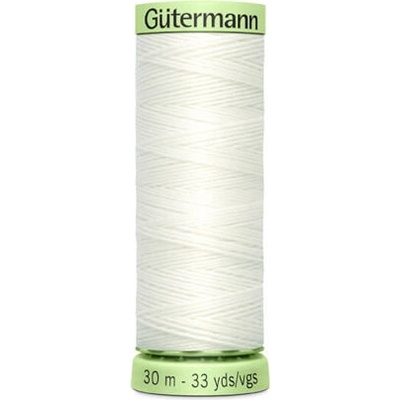 Nit PES Gütermann JEANS - extra silná 30 (30m) barva 111 - bílá