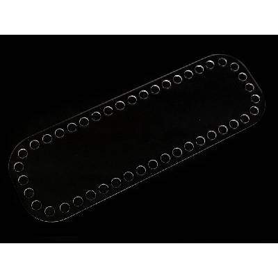 Plastové dno na háčkování / výrobu košíků 10x30 cm - transparent