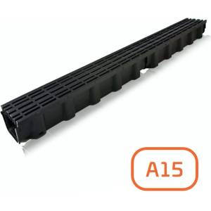  КАНАЛ MAX DRAIN А15 1000x140х78мм РР РЕШЕТКА ЧЕРНА (DM6853)