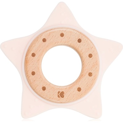 Kikkaboo Silicone and Wood Teether Star гризалка Pink