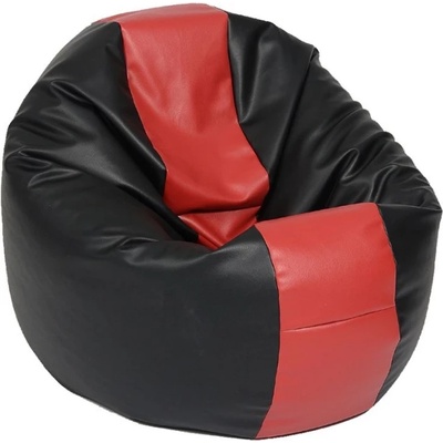 Pufrelax Пуф 330л. , Relaxo XL - Black&Red, Еко кожа, Пълнеж от Полистиролни перли (PUF-G-RXL-PVC-BLRE)