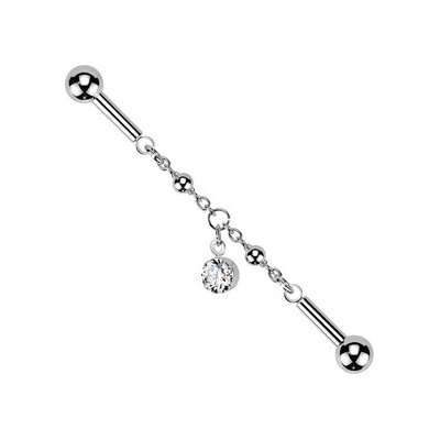 Šperky4U Industrial piercing se zirkony ID01046