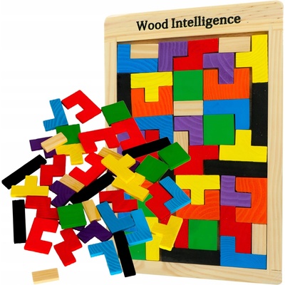 Ikonka DREVENÉ PUZZLE MONTESSORI SKLADAČKA TETRIS