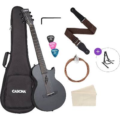 Cascha Carbon Fibre Acoustic Guitar Basic SET Black Matte Фолк китара