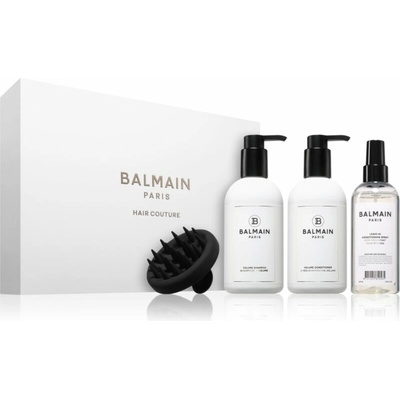 Balmain Hair Couture Volume Care Set objemový šampón 300 ml + objemový kondicionér 300 ml + bezoplachový kondicionér 200 ml + masážna pomôcka 1 ks kozmetická sada