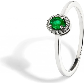 Blink Blink Diamantový prsteň z bieleho zlata so Smaragdom 2258BDSG-2