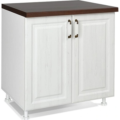 Matis Кухненски шкаф долен с две врати rustic d80 бял