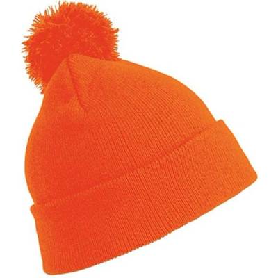 Result dětská zimní čepice s bambulí RC028J fluo rescent orange