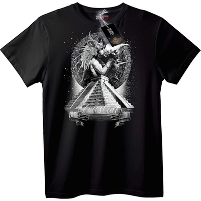 NOONEBRAND Тениска Ancestral ацтекски дизайн - 5XL, Black