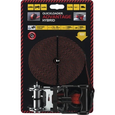 QUICKLOADER Popruh upínací s račnou dvoudílný 2000kg 6m x 35mm 1ks Advantage Hybrid vysoké zatížení 42126