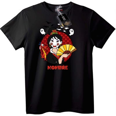 NOONEBRAND Тениска гейша за Хелоуин - L, Black