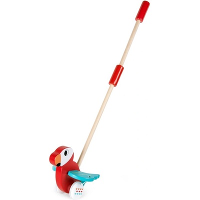 Pino Toys Дървена играчка за бутане Pino - Папагал (7166-6)