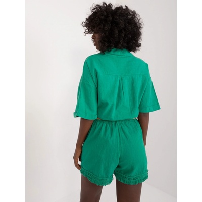 Italy Moda plátěné šortky dhj-sn-5536.34x-green Zelené