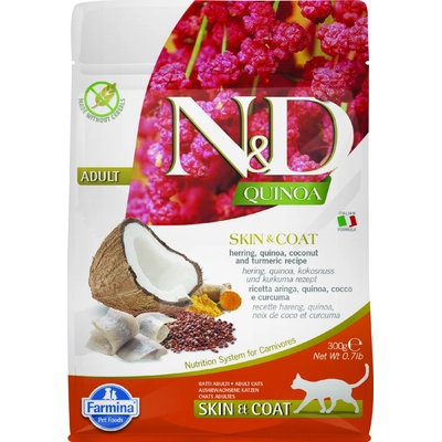 N&D GF Quinoa CAT Skin&Coat Herring & Coconut 300 g