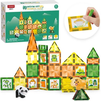 Magnetic Tiles Window Art Jungle 47 ks