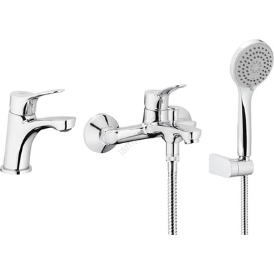 Armatura 5241-003-00 - К-кт за баня със смесител + смесител за мивка MORRIS лъскав хром (KF0015)
