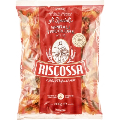 Pastificio Riscossa Spirali tricolori tříbarevná vřetena 0,5 kg