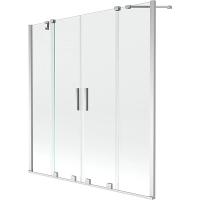 Mexen Velar Двойна вана с 2 крила, плъзгаща се 140 x 150 см, прозрачна, хром (896-140-000-02-01)