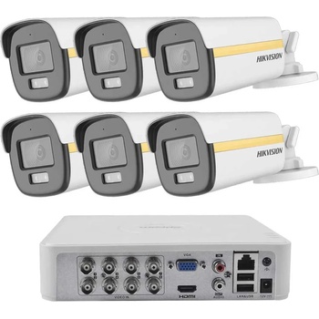 HIKVISION Комплект 6 Камери Hikvision ZK6920W с ColorVu Аудио 20m и 100м Кабел (ZK6920W)