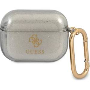 Guess GUAPUCG4GK калъф за AirPods Pro, черен, Glitter Collection (GUAPUCG4GK)