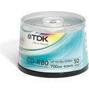 Médiá na napaľovanie TDK CD-R 700MB 52x, 50ks