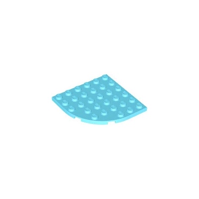 Lego 6003 Medium Azure Plate, Round Corner 6 x 6