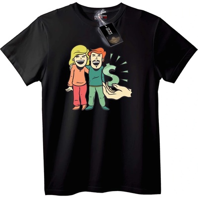 NOONEBRAND Тениска Пари & Любов за Двойки - 2XL, Black