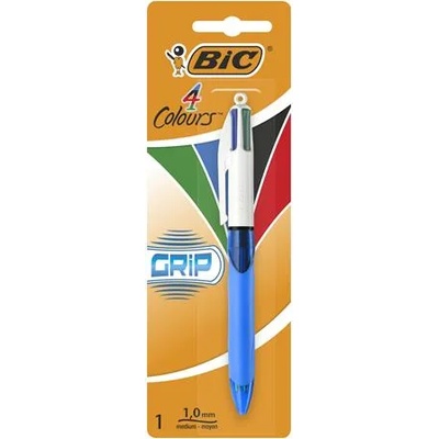 BIC Химикалка, 0, 32 мм, с бутон, четири цвята, BIC "4 Colours Grip Original" 8871292 (8871292)