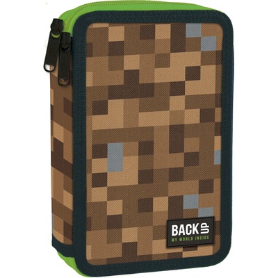 DERFORM Ученически несесер с пособия Derform BackUp - Pixel craft, 2 ципа (82872)