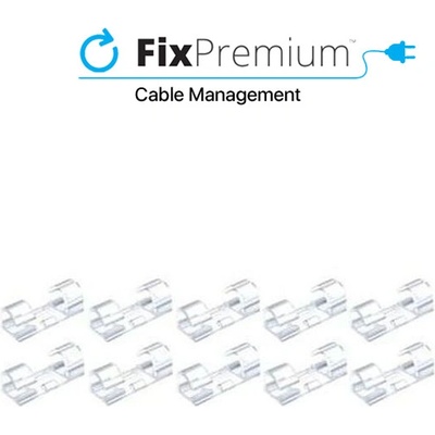 FixPremium - Organizér Kabelů - Svorka - Sada 10 kusů, transparentní