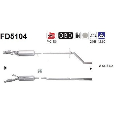 Filtr sazových částic, výfukový systém AS FD5104