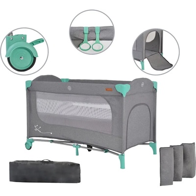 Cangaroo Детска кошара Skyglow 2 мента