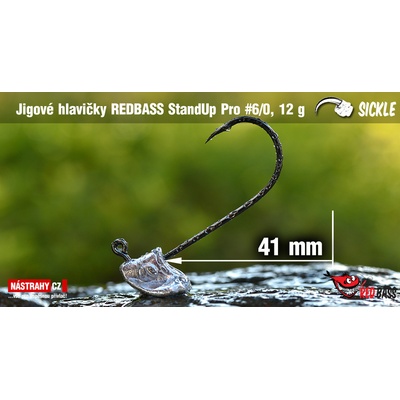 REDBASS Neváznoucí jigová hlava StandUp Pro Sickle vel.6 37 - 43mm 12g 5 ks