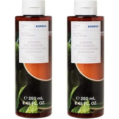 KORRES Душ - гел ментов чай Промо, Korres Renewing Body Cleanser Mint Tea 2x250ml