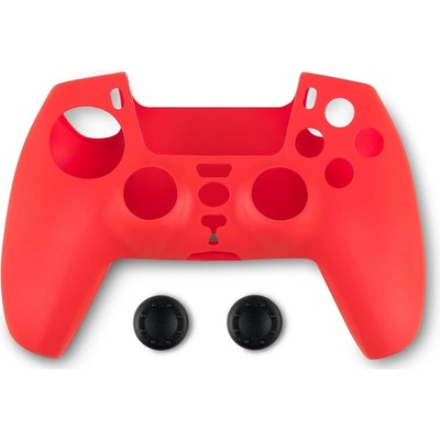 Spartan Gear Controller Silicon Skin Cover and Thumb Grips - Red PS5