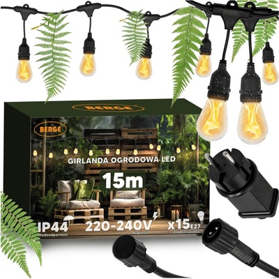 BERGE LED venkovní girlanda 15m 15xLED Atmospheric Fire FLAME BG-FLAME-1515
