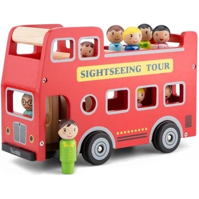 New Classic Toys Červený mestský autobus + 9 figúrok cestujúcich