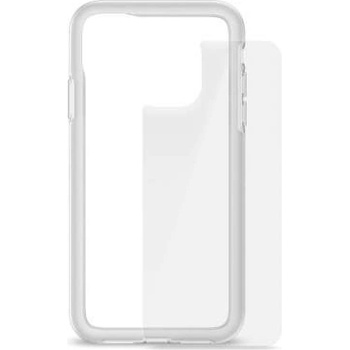 Artwizz Bumper + Second Back - силиконов (TPU) бъмпер и стъклено защитно покритие за гърба за iPhone 11 (бял-прозрачен)
