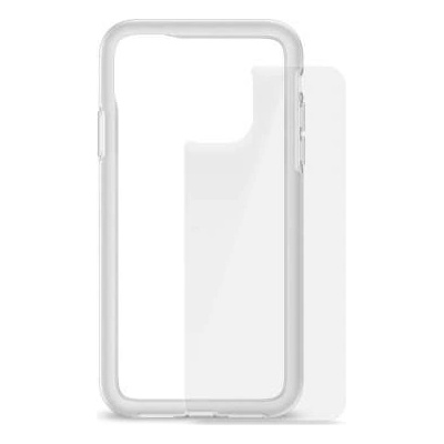 Artwizz Bumper + Second Back - силиконов (TPU) бъмпер и стъклено защитно покритие за гърба за iPhone 11 (бял-прозрачен)