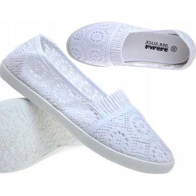 Kids čipka mäkká gumička tenisky biela